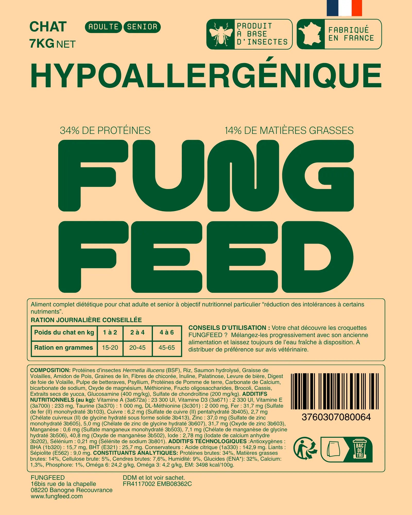 NOUVELLE RECETTE - Croquettes Hypoallergéniques Chat