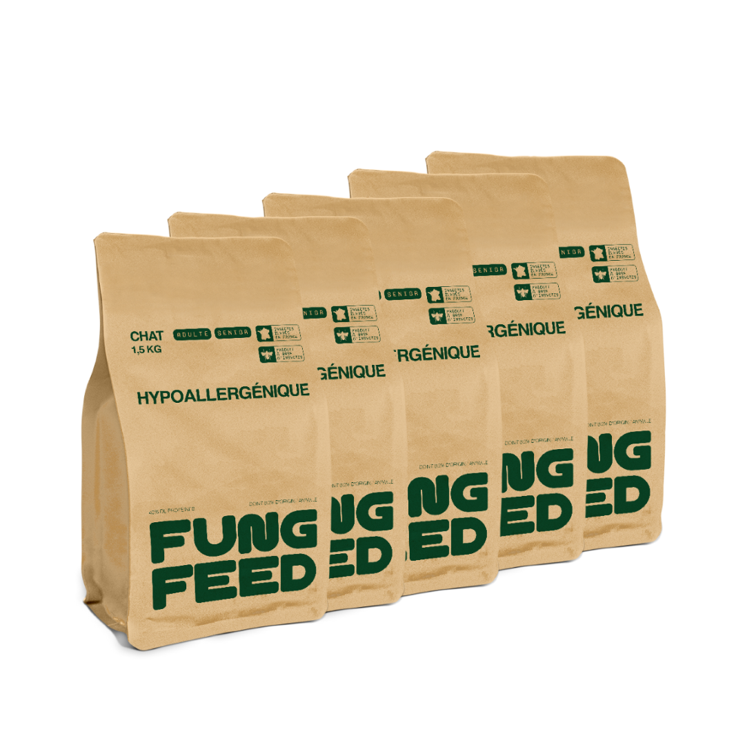 Image du produit Pack de 5 sacs 1,5kg – Croquettes aux Insectes pour Chat – Hypoallergénique